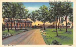UTICA, Illinois IL  STARVED ROCK LODGE Roadside ca1940's Curteich Linen Postcard