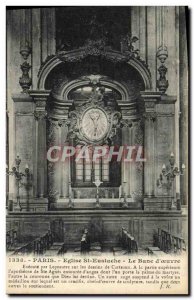Old Postcard Paris St Eustache Church Bench D & # 39Oeuvre