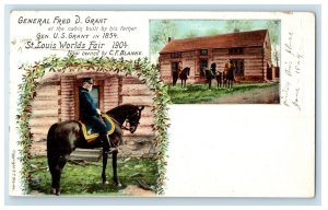 1904 General Grant St. Louis World's Fair Souvenir Cabin Unposted Postcard