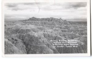 RPPC Postcard Badlands Stratification Badlands Ntl Monument SD South Dakota