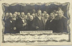 BOER WAR, Boer Generals in German Reichstag (1903) RPPC Stamp