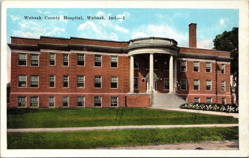 Wabash County Hospital Indiana IN WB Postcard UNP EC Kropp VTG Unused Vintage 