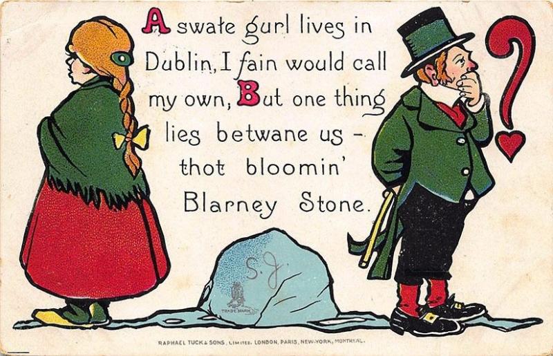 Irish A Swate Gurl lives in Dublin Valentine Raphael Tuck Postcard