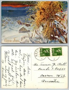 Circa 1910 Christmas Norwegian God Jul! Vintage Postcard