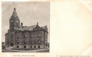 Vintage Postcard City Hall Building Brockton Massachusetts George W. Smith Pub.