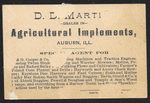 VICTORIAN TRADE CARD Martin Agricultural Implements Cats & Bowl Of Cream Great