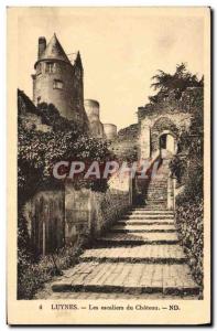 Old Postcard Luynes Stairs du Chateau