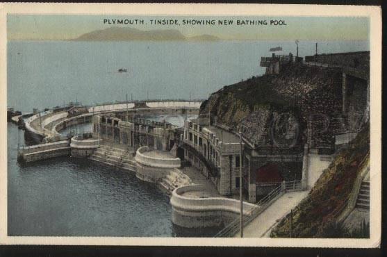 100767 UK Plymouth Tinside showing new bathing pool Vintage PC