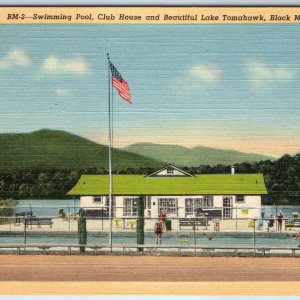 1946 Black Mountain, NC Club House Swimming Pool Lake Tomahawk PC UNP Vtg A249