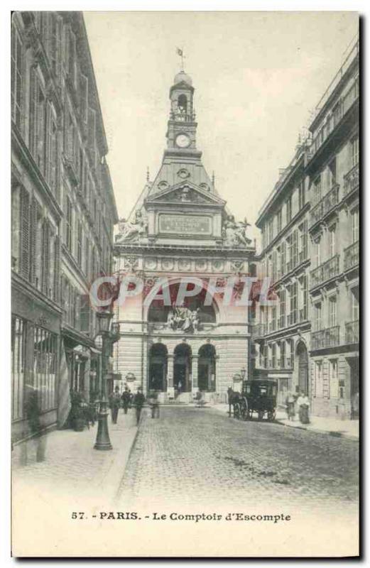 Old Postcard Bank of Paris Le Comptoir & # 39Escompte