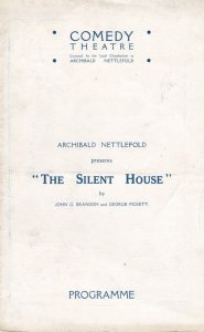 The Silent House Douglas Blandford Vintage Comedy Theatre London Programme