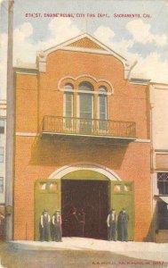 6th Street Engine House Fire Department Sacramento, CA c1910s Vintage Postcard