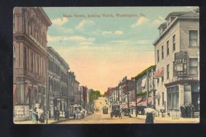 WASHINGTON PENNSYLVANIA DOWNTOWN MAIN STREET SCENE VINTAGE POSTCARD PA.