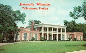 Vintage Postcard 1963 Governor's Mansion Tallahassee FL Florida The Grove