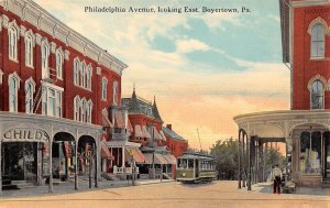 Boyertown Pennsylvania Philadelphia Ave., Looking W., Color Lithograph PC U8746