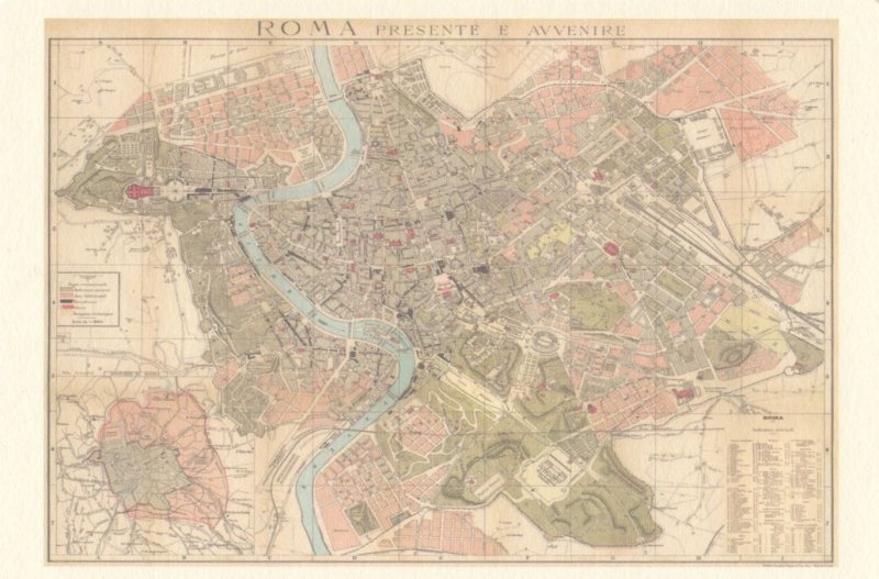 Roma Rome Presente E Avvenire Map Postcard