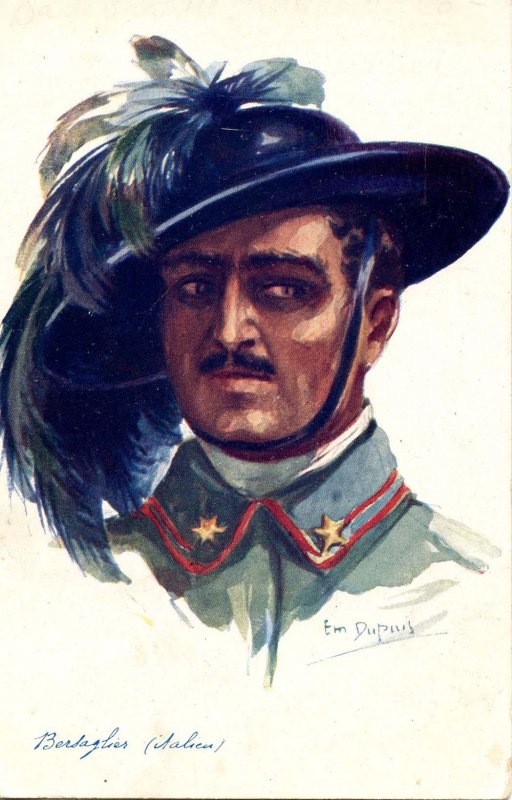 WWI - Bersaglier, Italian.  Artist: Em Dupuis