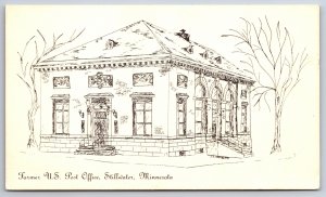 Stillwater Minnesota~Former US Post Office Sketch~Old Post Office Shops~Vtg PC