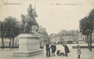 France Dinan Duguesclin square equestrian statue & children c.1909 