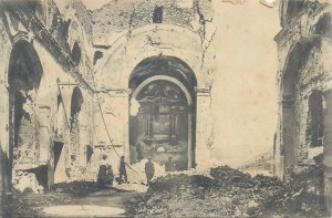 Italy destroied parish of Vallarsa after the Great War 1919 church interior 