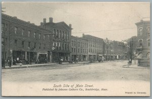 SOUTHBRIDGE MA MAIN STREET SOUTH SIDE ANTIQUE POSTCARD