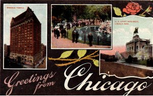 Chicago, Illinois - Greetings from Chicago - 3 Views of the City - c1908