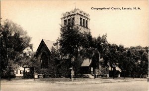 Congregational Church Laconia New Hampshire BW Antique Postcard DB Vintage UNP 