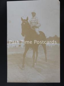 Old RPPC HORSE & JOCKEY 'Carrers de Gentlemen Rider' signed on reverse T.C. LUNO