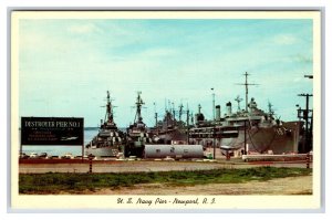 US Navy Pier Newport Rhode Island RI UNP Chrome Postcard R13