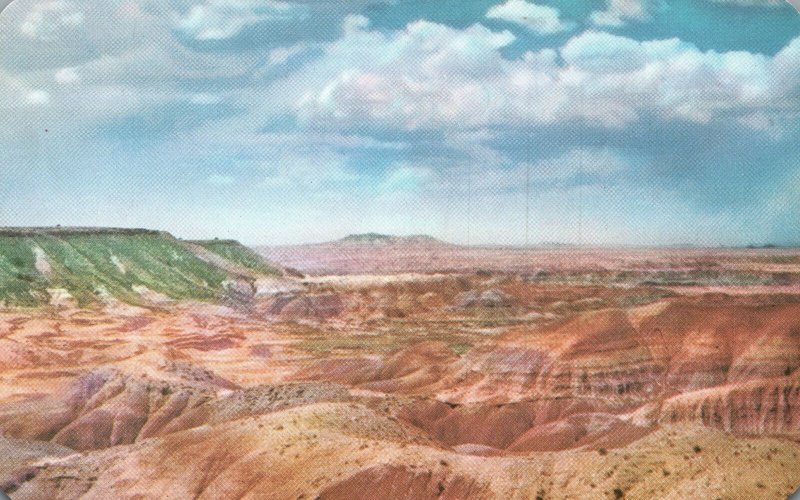 Vintage Postcard Painted Desert Nature Brush Painting Mountains of Sand Arizona
