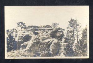 RPPC BADLANDS SOUTH DAKOTA NEARRAPID CITY SD HANGMAN'S ROCK REAL PHOTO POSTCARD