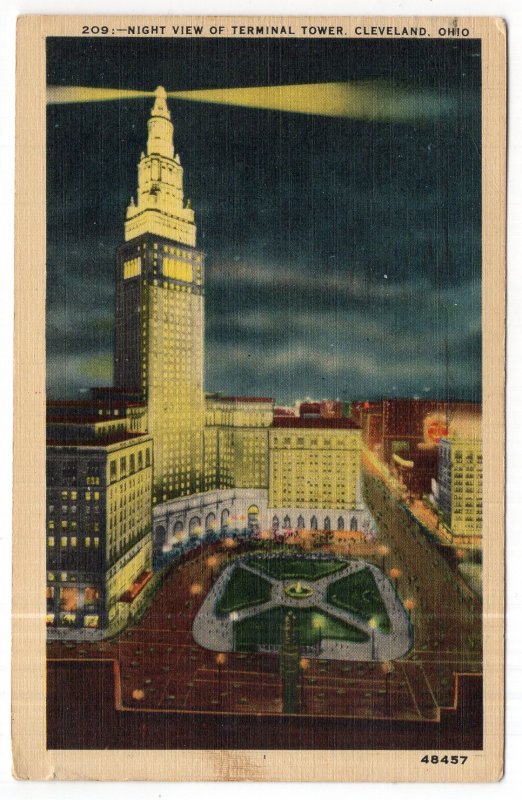 Cleveland, Ohio, Night View Of Terminal Tower