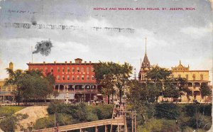 Hotels Mineral Bath House St Joseph Michigan 1911 postcard