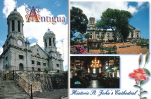 Postcard Historic St John's Cathedral Restored Parish Church Antigua West Indies