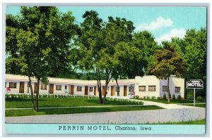 Chariton Iowa IA Postcard Perrin Motel Exterior Building c1952 Vintage Antique