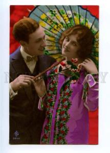 149603 ART NOUVEAU Lovers PARASOL vintage tinted PHOTO PC