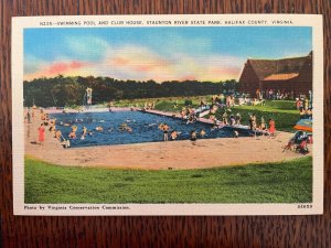 Vintage Postcard 1930-1945 Staunton State Park Pool & Club House, Scottsburg VA
