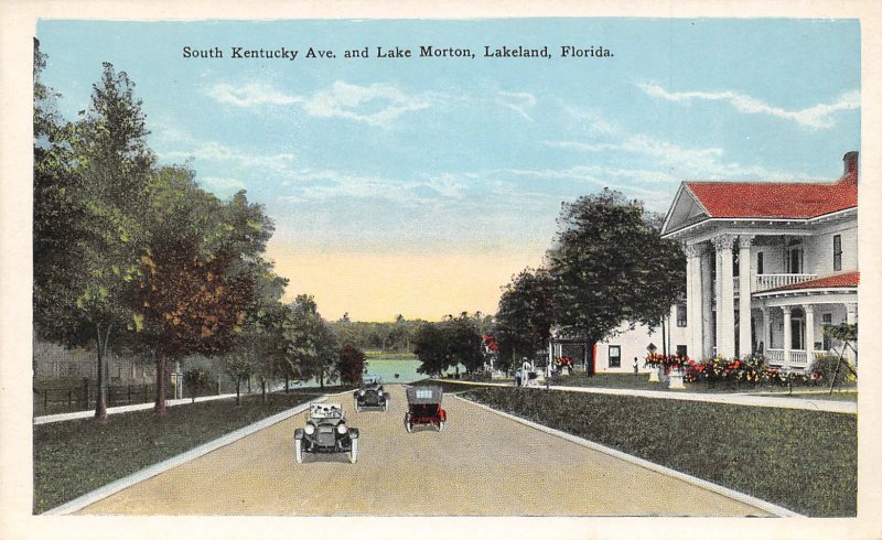 South Kentucky Avenue Lake Morton Lakeland Florida 1920c postcard