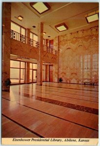 Postcard - The Lobby of Eisenhower Presidential Library - Abilene, Kansas