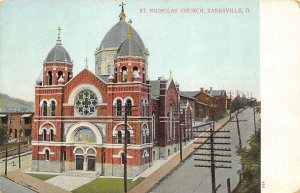 Zanesville Ohio 1910 Postcard St. Nicholas Church