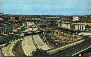 Jones Falls Expressway Baltimore Maryland Vintage Postcard C132