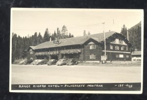 RPPC SILVERGATE MONTANA RANGE RIDERS HOTEL OLD CARS REAL PHOTO POSTCARD MT