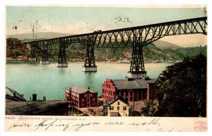 Postcard BRIDGE SCENE Poughkeepsie New York NY AP5912