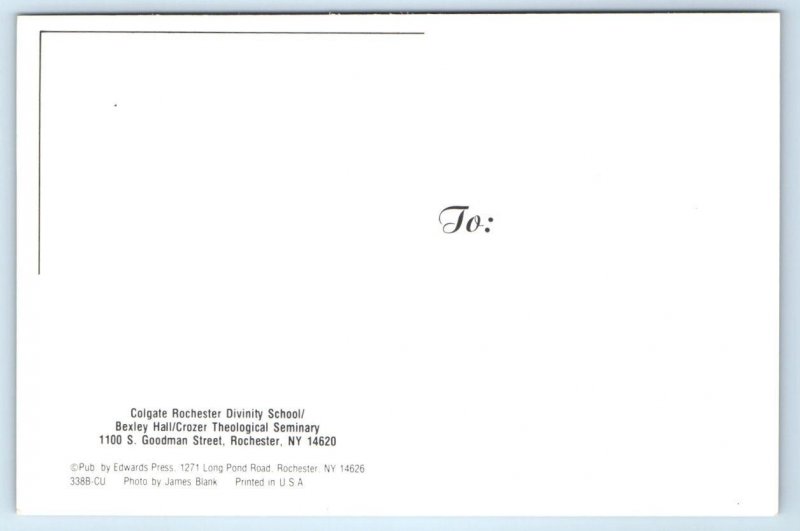 COLGATE ROCHESTER DIVINITY SCHOOL, NY ~ Crozer Seminary 4x6 Postcard