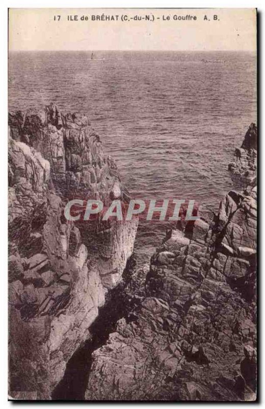 Old Postcard Ile de Brehat The Chasm