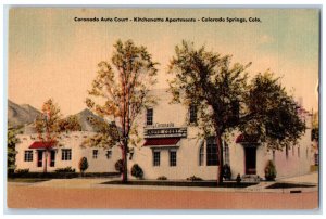 c1940's Coronado Auto Court Kitchenette Apartments Colorado Springs CO Postcard