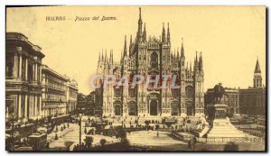 Postcard Old Milan Duomo Tramway