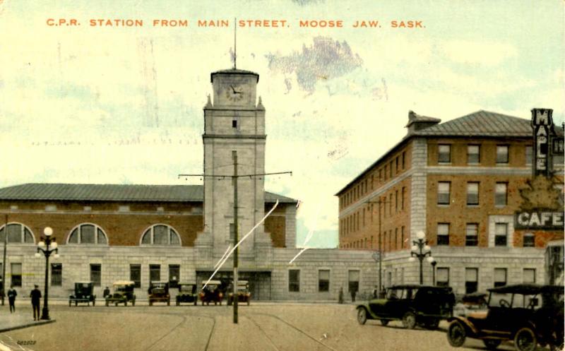 Canada - Saskatchewan, Moose Jaw. CPR Station from Main St