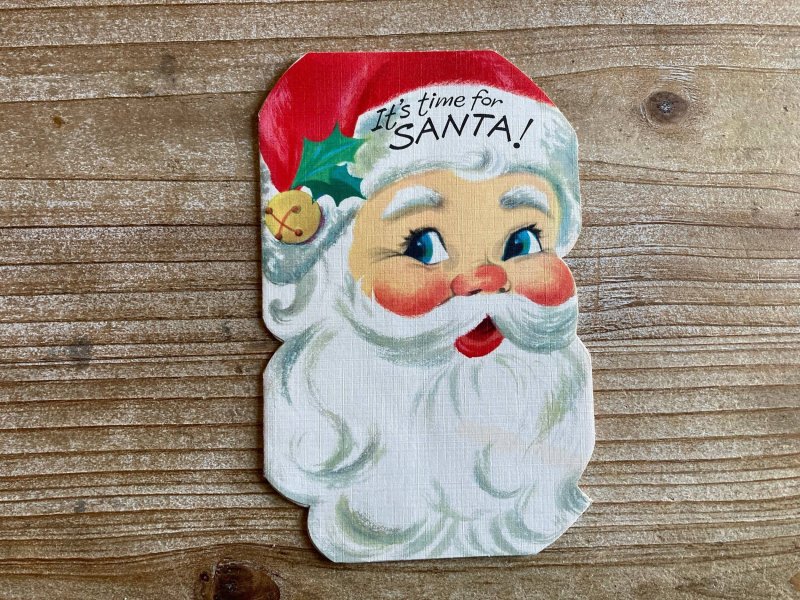 It’s Time For Santa!, Used, Vintage Christmas Card