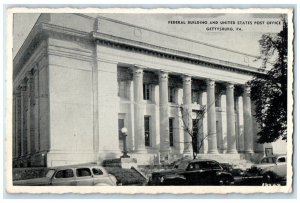 1940 Federal Building United States Post Office Gettysburg Pennsylvania Postcard